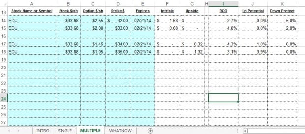Calculating covered call writing returns