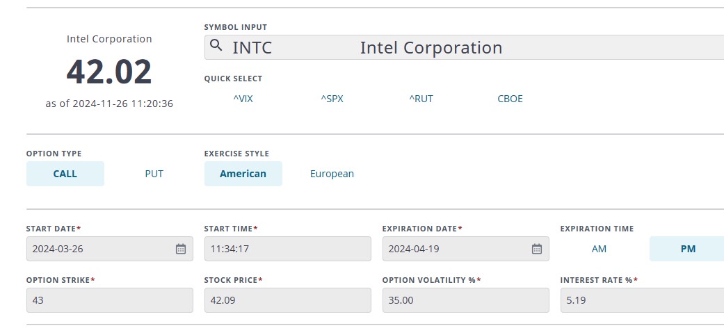How Our Option Prices are Determined